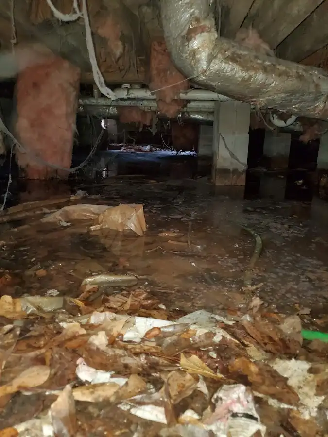 Crawl space flood assessment for Commercial Water Damage Restoration in Monterey Park